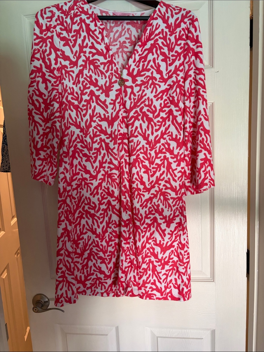 Lilly Pulitzer Pink and White Coral-Print coverup Dress